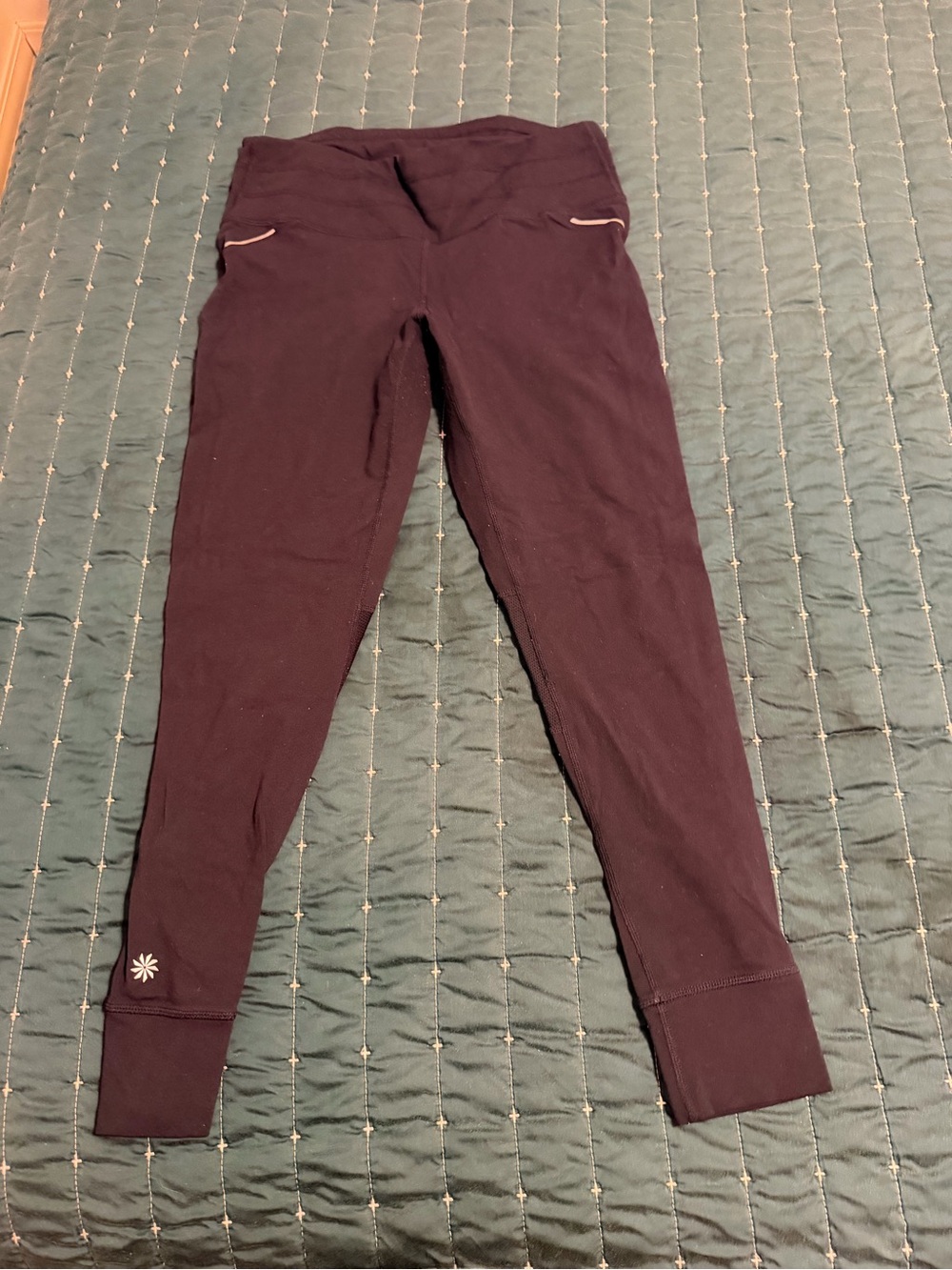 Athleta Black High-Rise Active Leggings with Reflective Accents